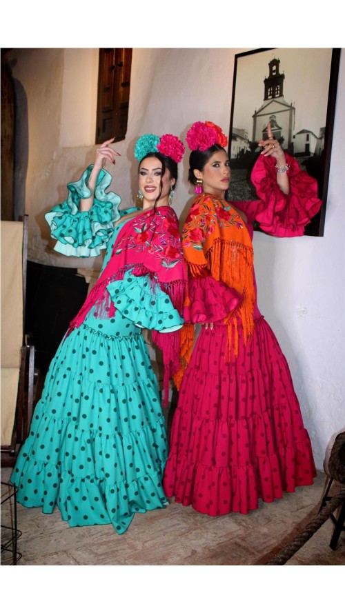 VESTIDO DE FLAMENCA SARAY AGUAMAR