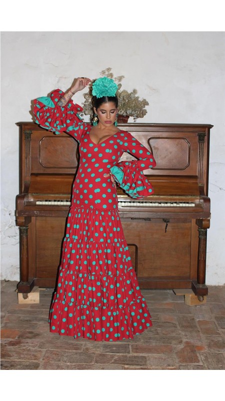 VESTIDO DE FLAMENCA SARAY TEJA 2