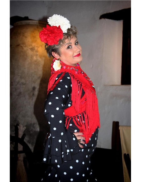 VESTIDO DE FLAMENCA ROSA NEGRO