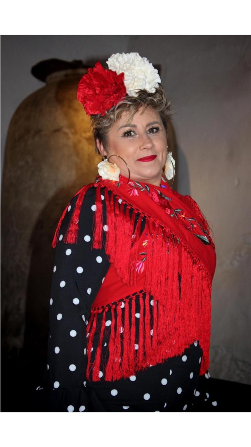 VESTIDO DE FLAMENCA ROSA NEGRO