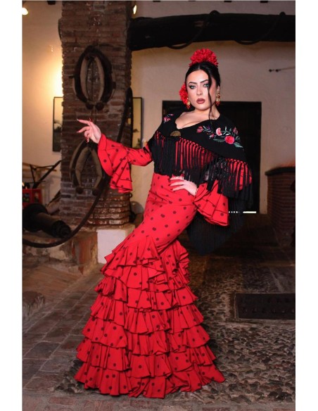 VESTIDO DE FLAMENCA ROSA ROJO