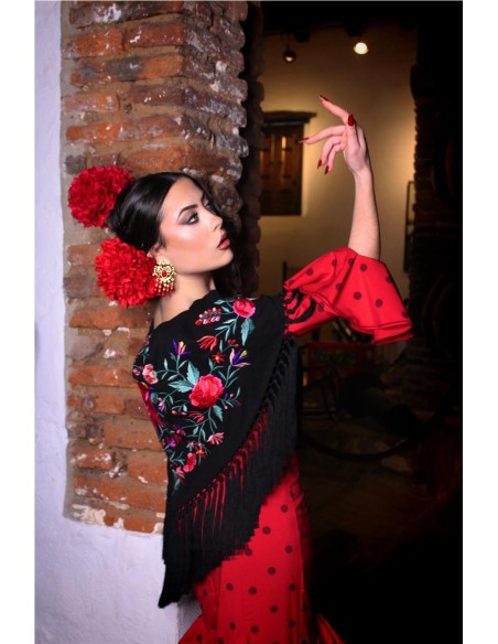 VESTIDO DE FLAMENCA ROSA ROJO
