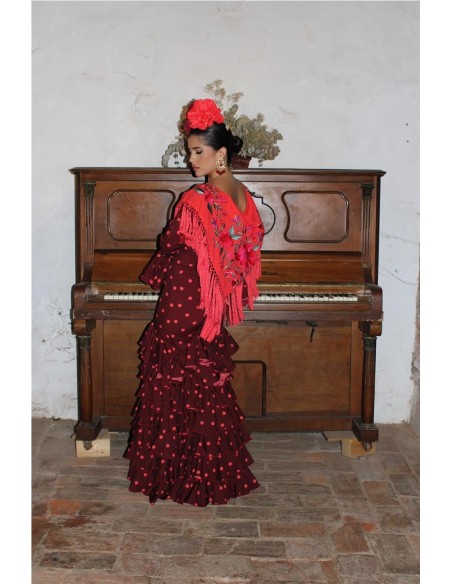 VESTIDO DE FLAMENCA ROSA MARRON