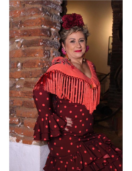 VESTIDO DE FLAMENCA ROSA MARRON