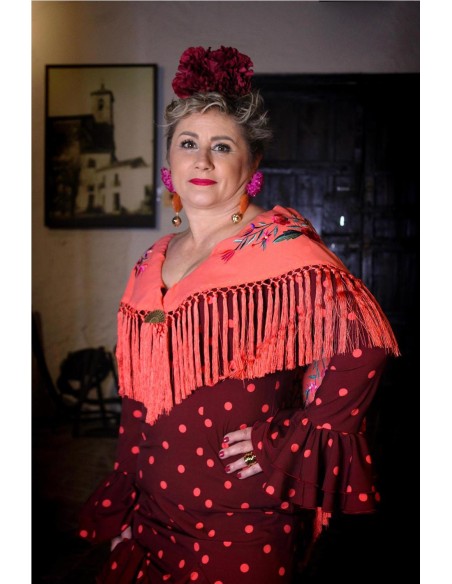 VESTIDO DE FLAMENCA ROSA MARRON