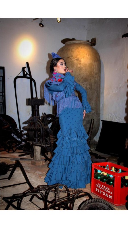 VESTIDO DE FLAMENCA ROSA AZUL 2