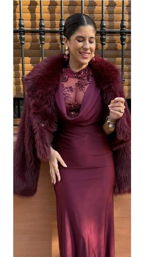 ABRIGO INDIRA BURDEOS