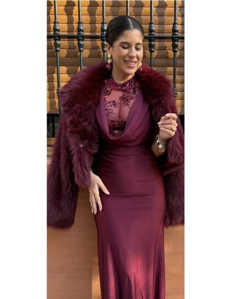 ABRIGO INDIRA BURDEOS