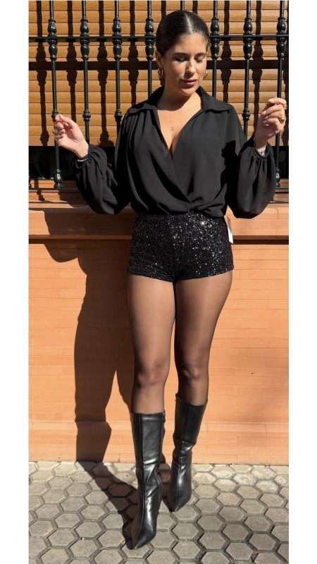SHORT LENTEJUELAS NEGRO 2