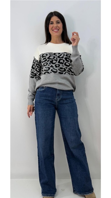 JERSEY PRINT BICOLOR GRIS 2