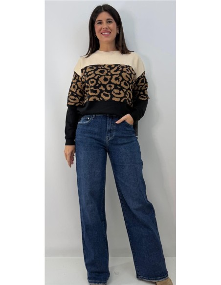 JERSEY PRINT BICOLOR CAMEL