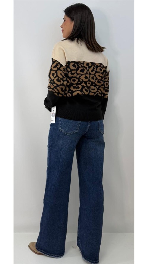 JERSEY PRINT BICOLOR CAMEL