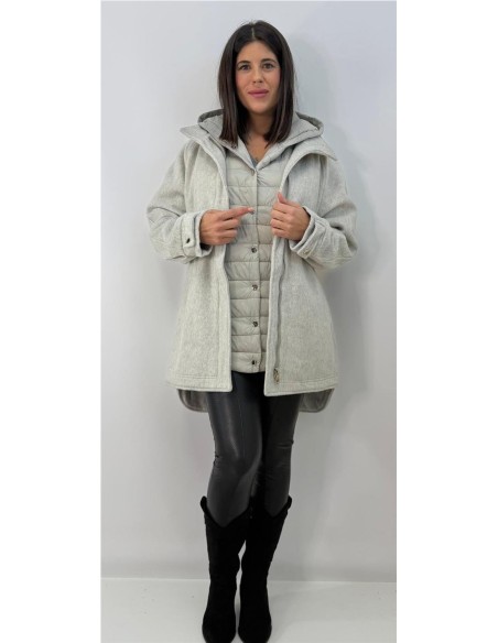 ABRIGO DOS PARTES LOLI GRIS