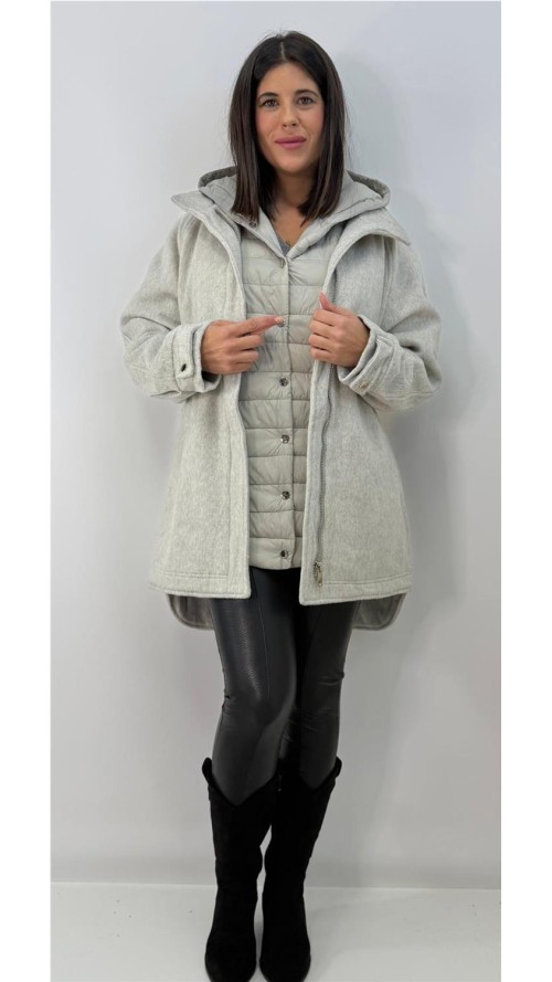 ABRIGO DOS PARTES LOLI GRIS