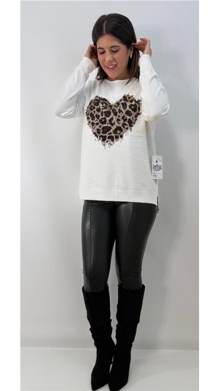 JERSEY CORAZON PRINT BLANCO 2