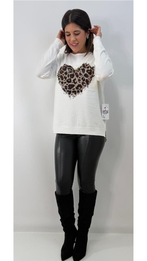 JERSEY CORAZON PRINT BLANCO