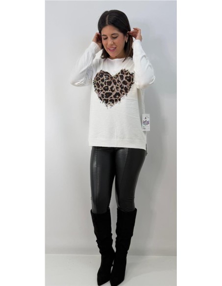 JERSEY CORAZON PRINT BLANCO