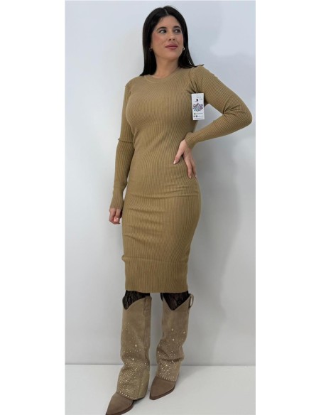 VESTIDO PAULA CAMEL