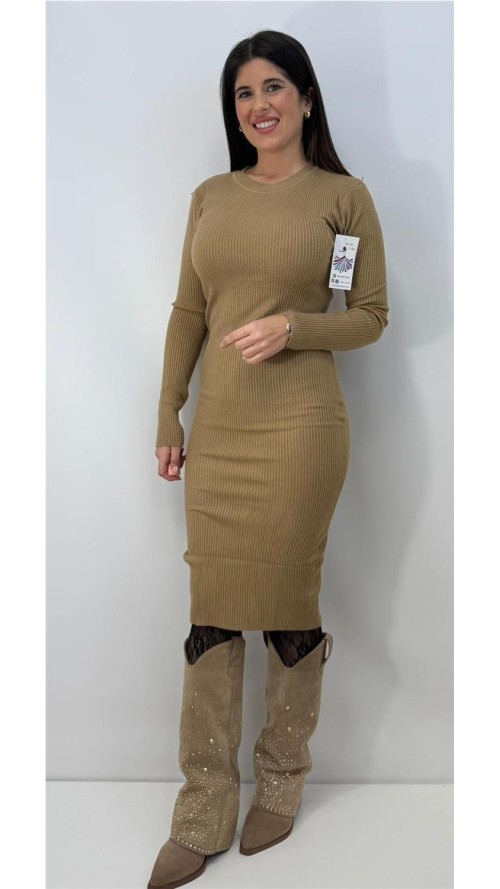 VESTIDO PAULA CAMEL