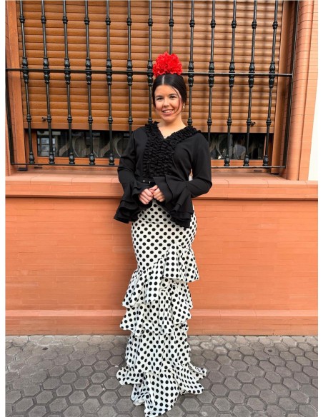 FALDA CORDOBA LUNARES BLANCO