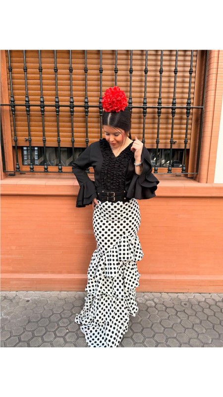 FALDA CORDOBA LUNARES BLANCO 2