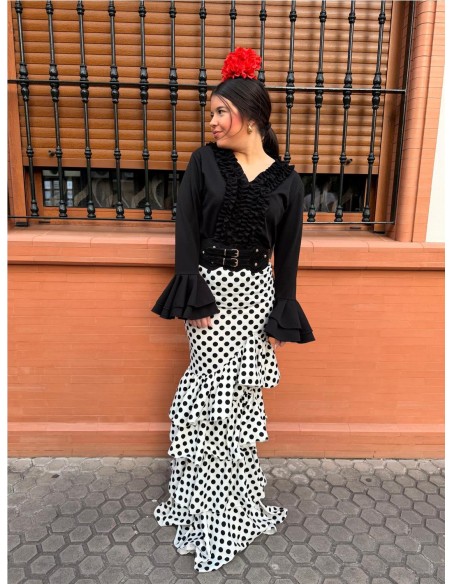 FALDA CORDOBA LUNARES BLANCO