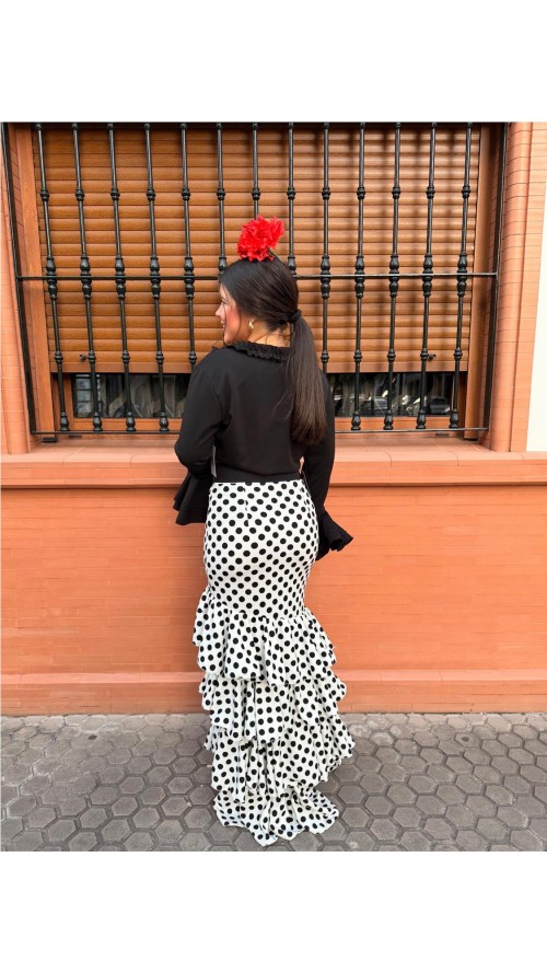 FALDA CORDOBA LUNARES BLANCO