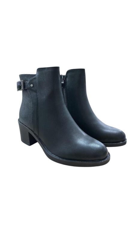 BOTIN COMBINADO ADORNO HEBILLA NEGRO