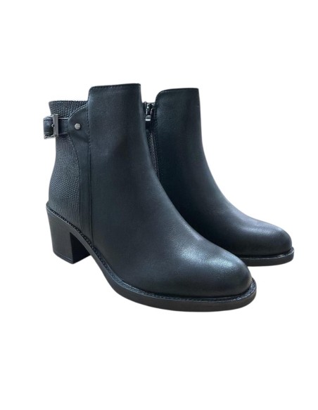 BOTIN COMBINADO ADORNO HEBILLA NEGRO