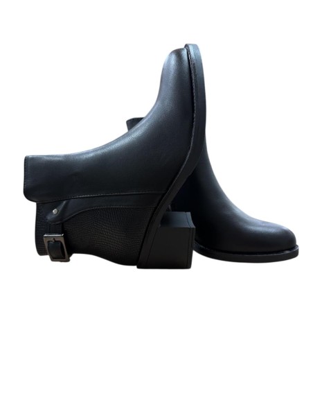 BOTIN COMBINADO ADORNO HEBILLA NEGRO
