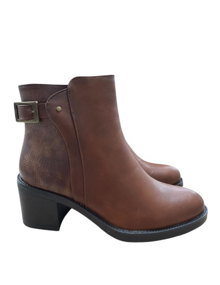 BOTIN COMBINADO ADORNO HEBILLA CUERO