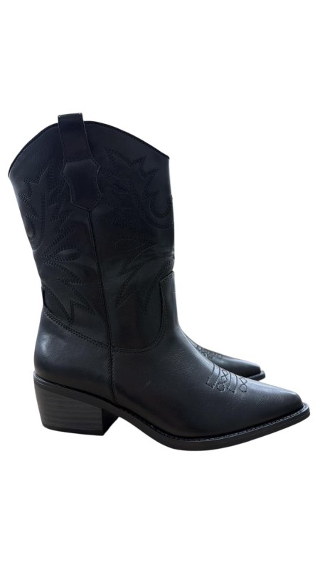 BOTIN MEDIO COW BOY NEGRO