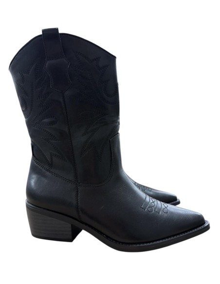 BOTIN MEDIO COW BOY NEGRO