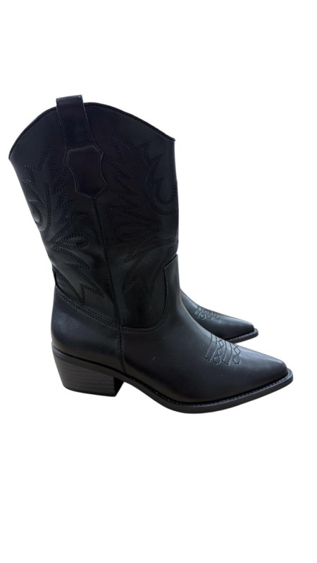 BOTIN MEDIO COW BOY NEGRO 2