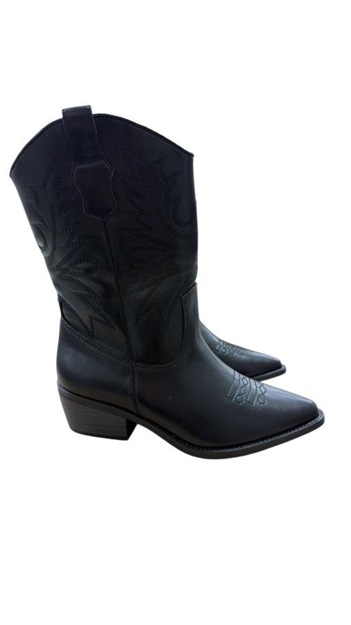 BOTIN MEDIO COW BOY NEGRO