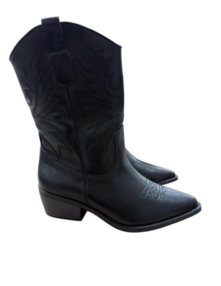 BOTIN MEDIO COW BOY NEGRO