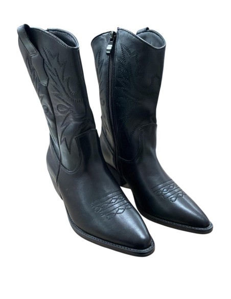 BOTIN MEDIO COW BOY NEGRO