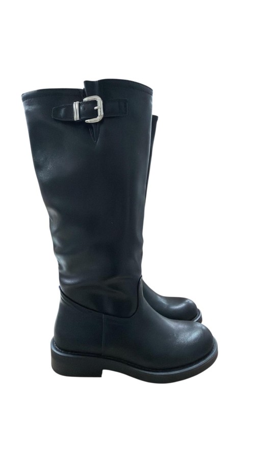 BOTA ALTA HEBILLA LATERAL NEGRO
