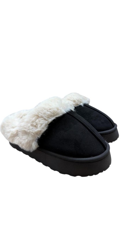 ZAPATILLA ZUECO PELO NEGRO