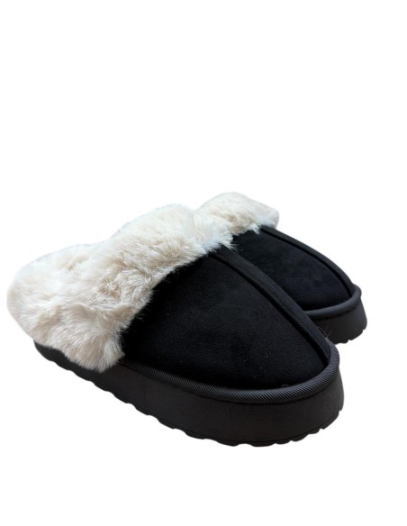 ZAPATILLA ZUECO PELO NEGRO