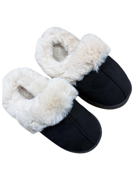 ZAPATILLA ZUECO PELO NEGRO