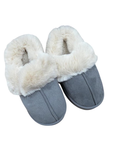 ZAPATILLA ZUECO PELO GRIS
