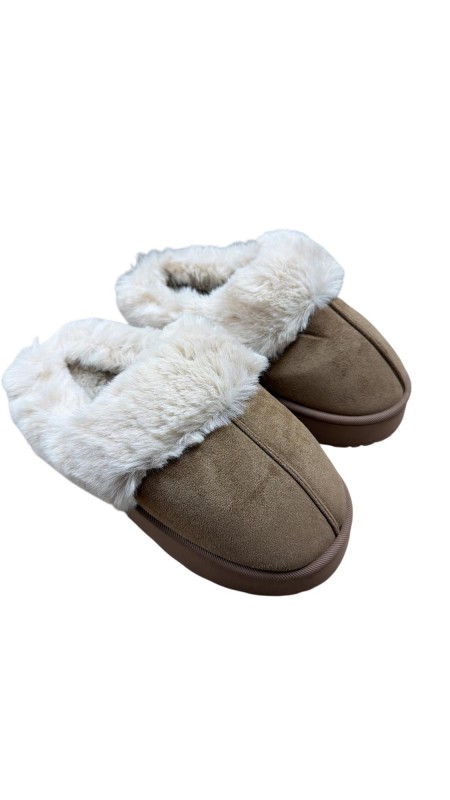 ZAPATILLA ZUECO PELO CAMEL