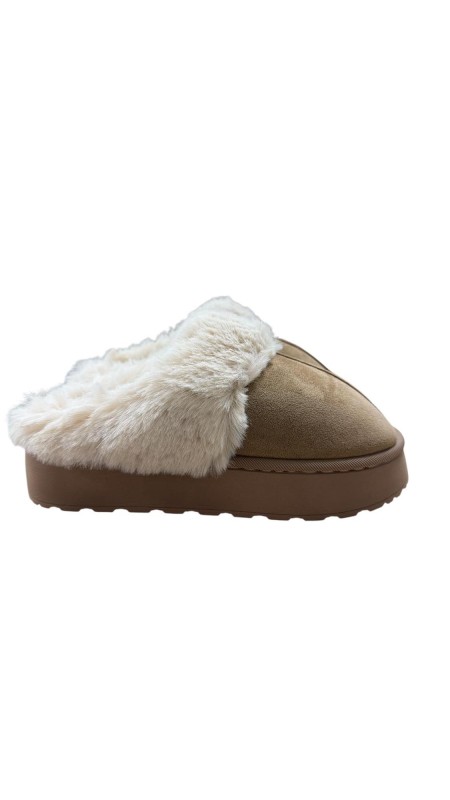 ZAPATILLA ZUECO PELO CAMEL 2
