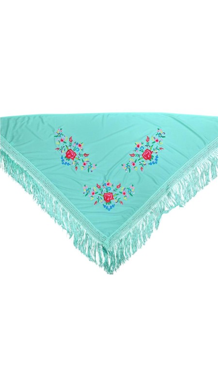 MANTON ESTAMPADO VERDE AGUA