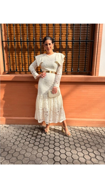 VESTIDO CEREMONIA BEIG