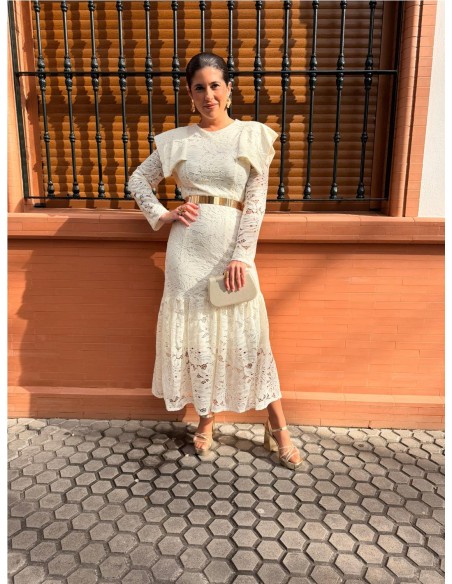 VESTIDO CEREMONIA BEIG