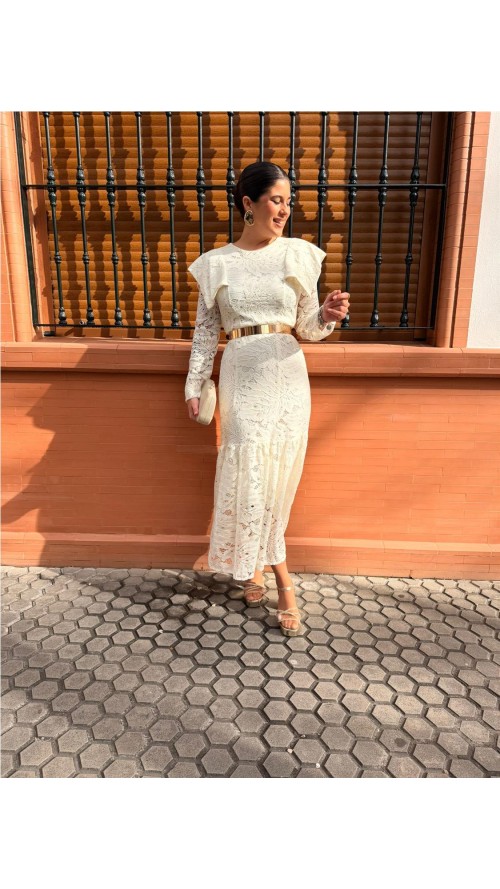 VESTIDO CEREMONIA BEIG