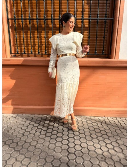 VESTIDO CEREMONIA BEIG