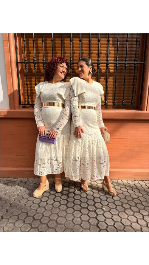 VESTIDO CEREMONIA BEIG